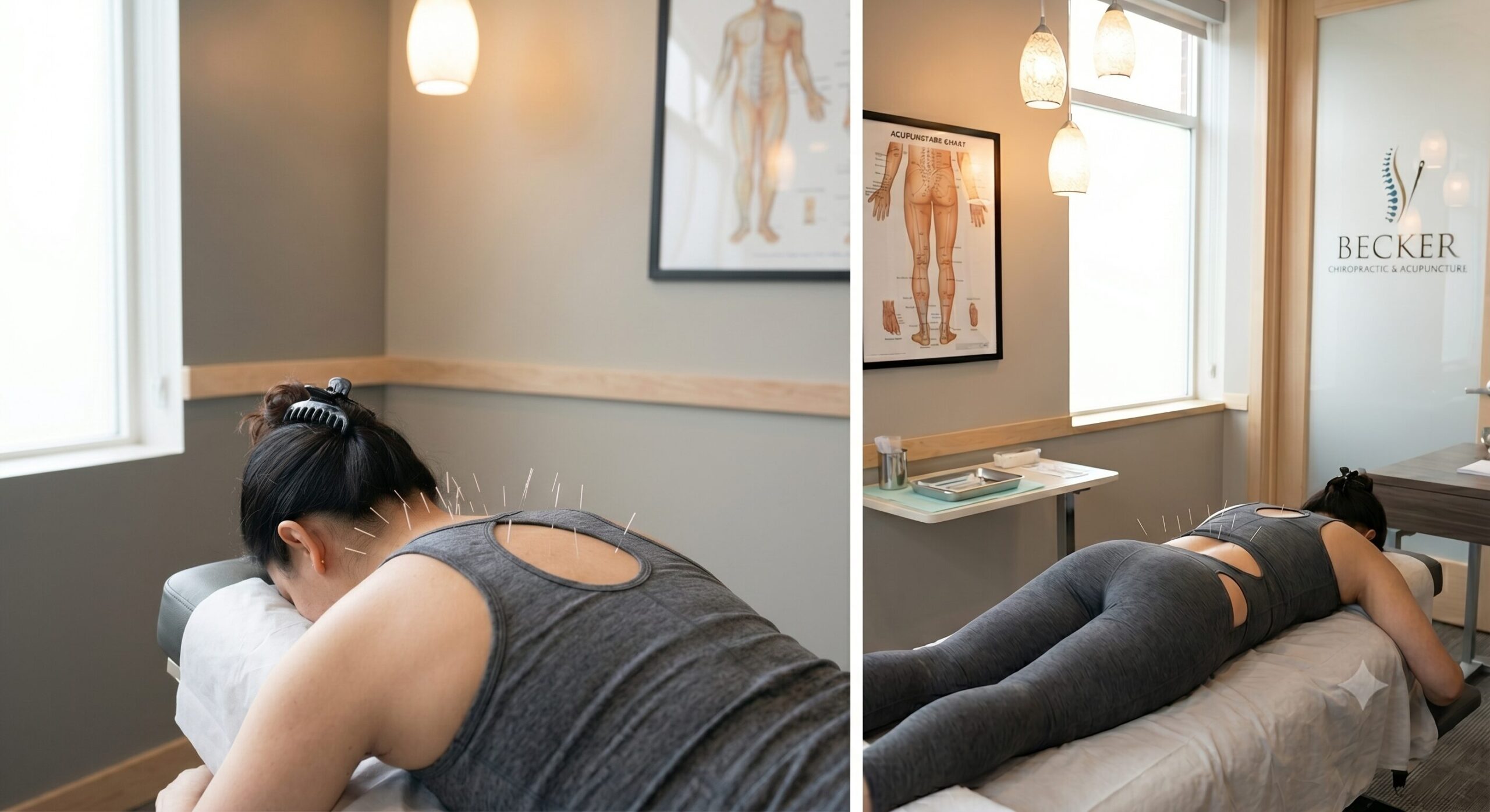 Dr. Dane Becker performing acupuncture on a patient at Becker Chiropractic in West Omaha, Nebraska